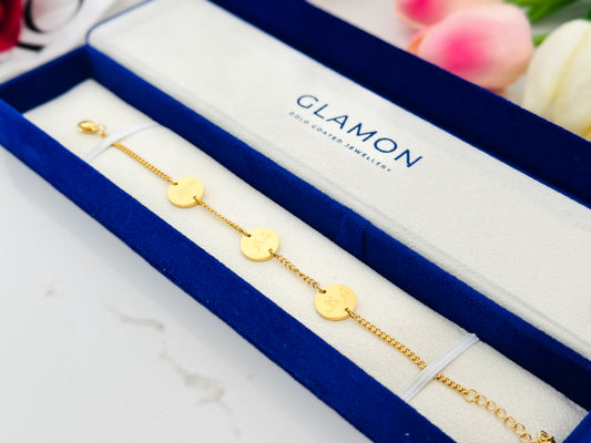 Arabic Calligraphy Bracelet – Gold Coin Pendant Adjustable Bracelet For Women