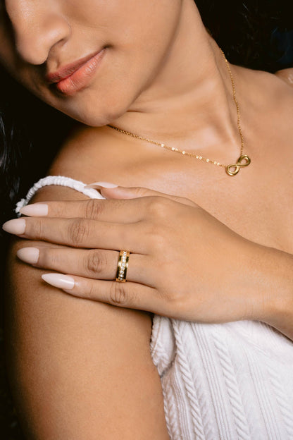 Gold Coated Engagement Wedding Couple Rings - High Quality Gold Coated