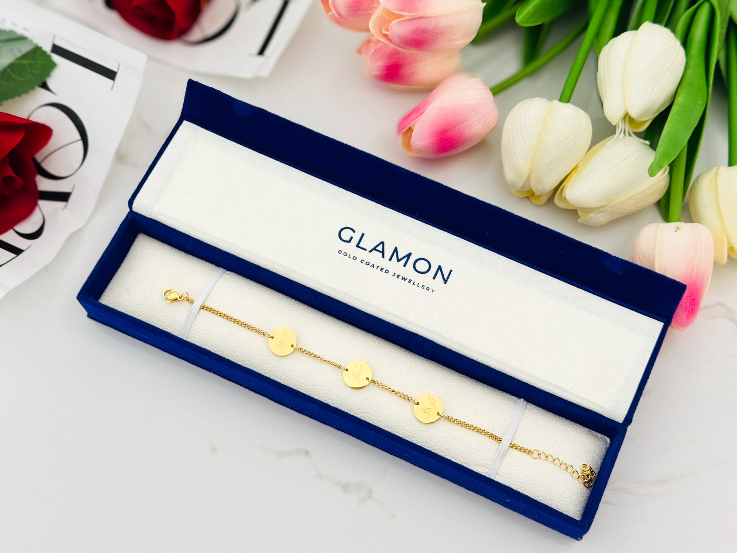 Arabic Calligraphy Bracelet – Gold Coin Pendant Adjustable Bracelet For Women