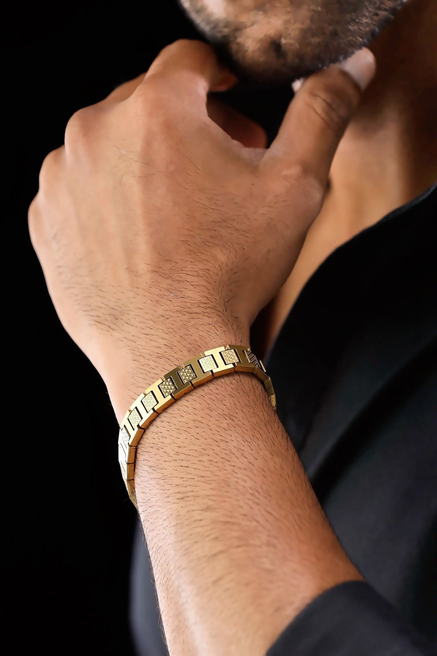 Glamon Monarch Link Bracelet – Luxury Gold-Coated Stainless Steel Bracelet for Men | Waterproof Premium Gift with 6-Month Warranty | Sri Lanka Exclusive