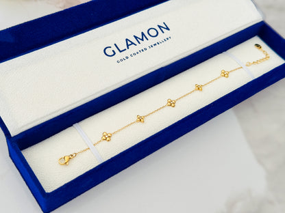 Glamon Soft Blossom Bracelet for Girls – Luxury Gold Coated Waterproof High End Bracelet Premium Gift for Her