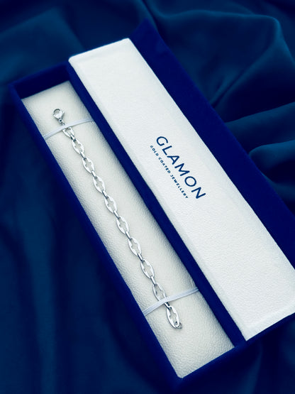 Glamon Heritage Bracelet for Men – Premium Silver 316L Stainless Steel Waterproof Bracelet