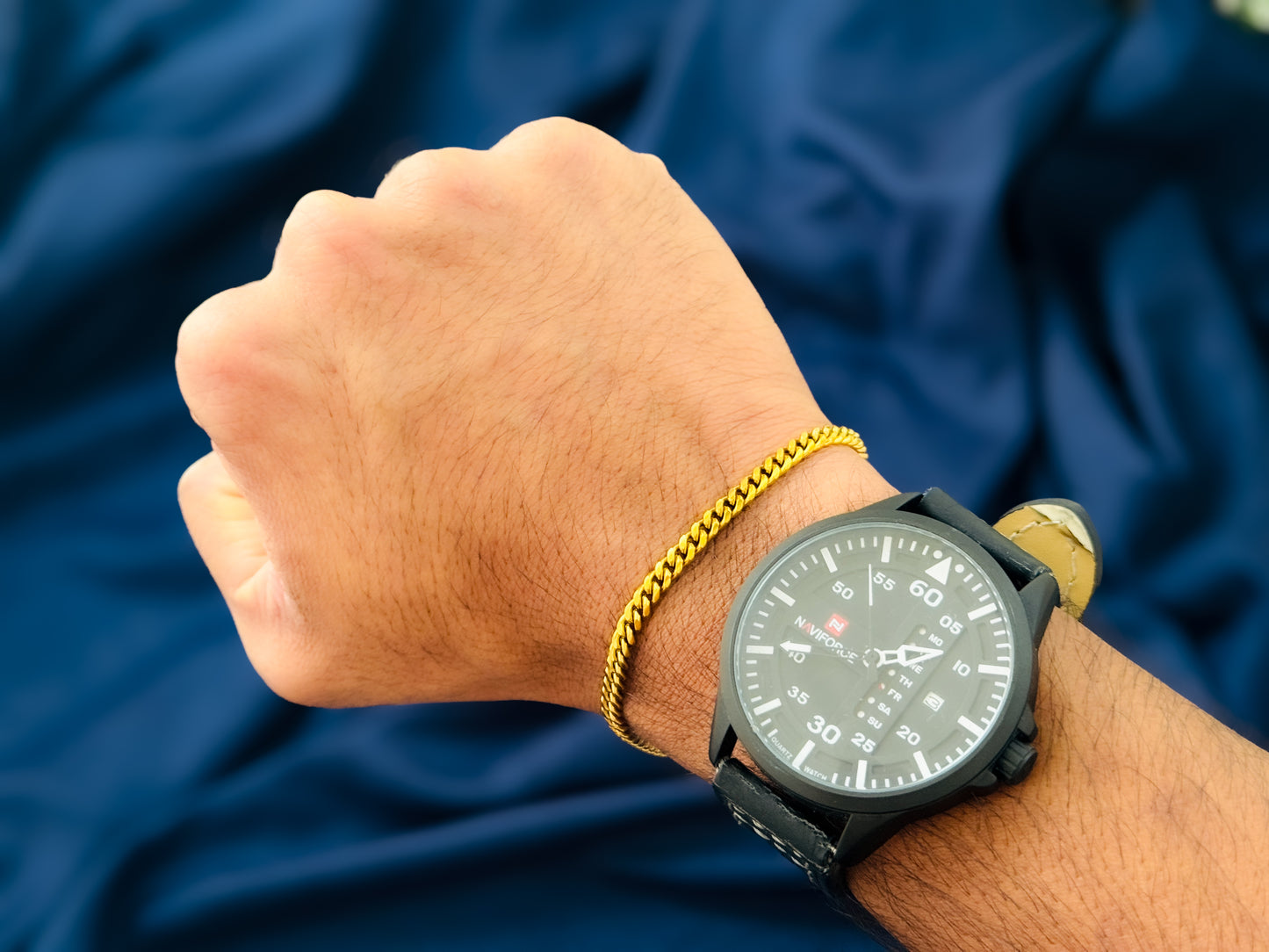 Glamon 4mm Gold Coated Cuban Link Chain Bracelet – Premium Men’s Jewelry