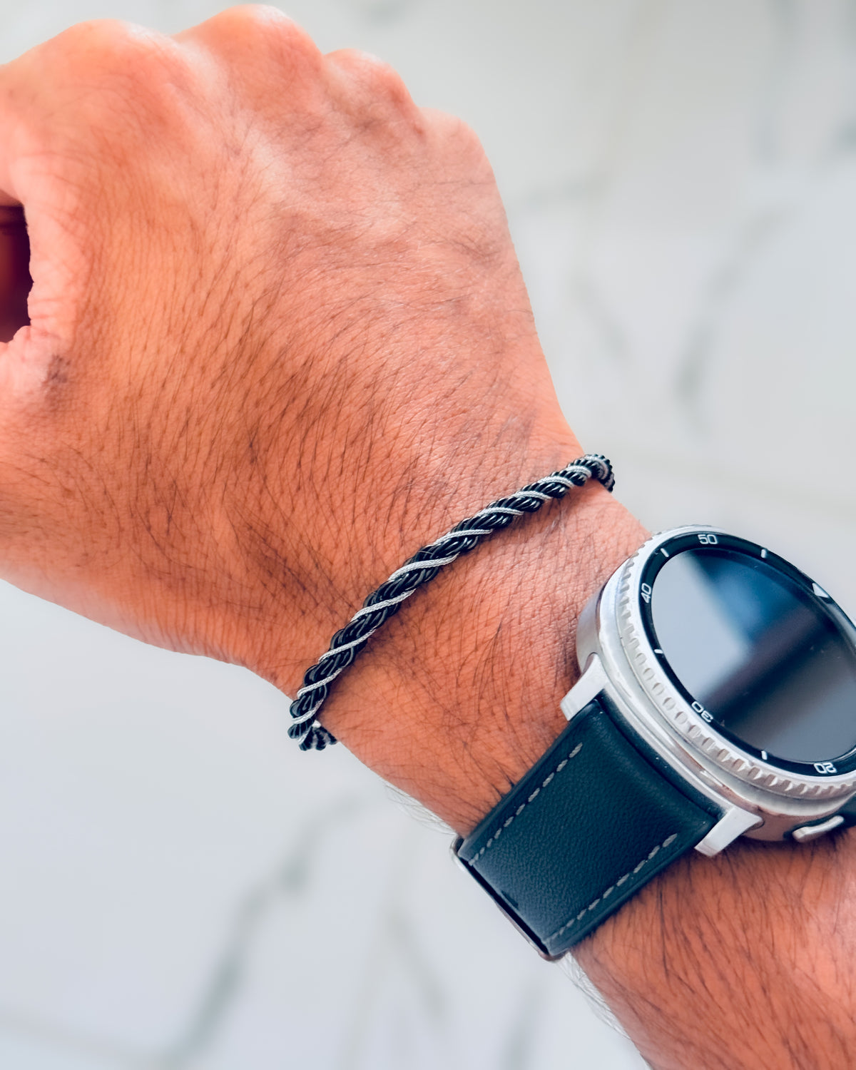 Glamon Trenza Bracelet For Men – Black Waterproof High Quality Nylon Bracelet