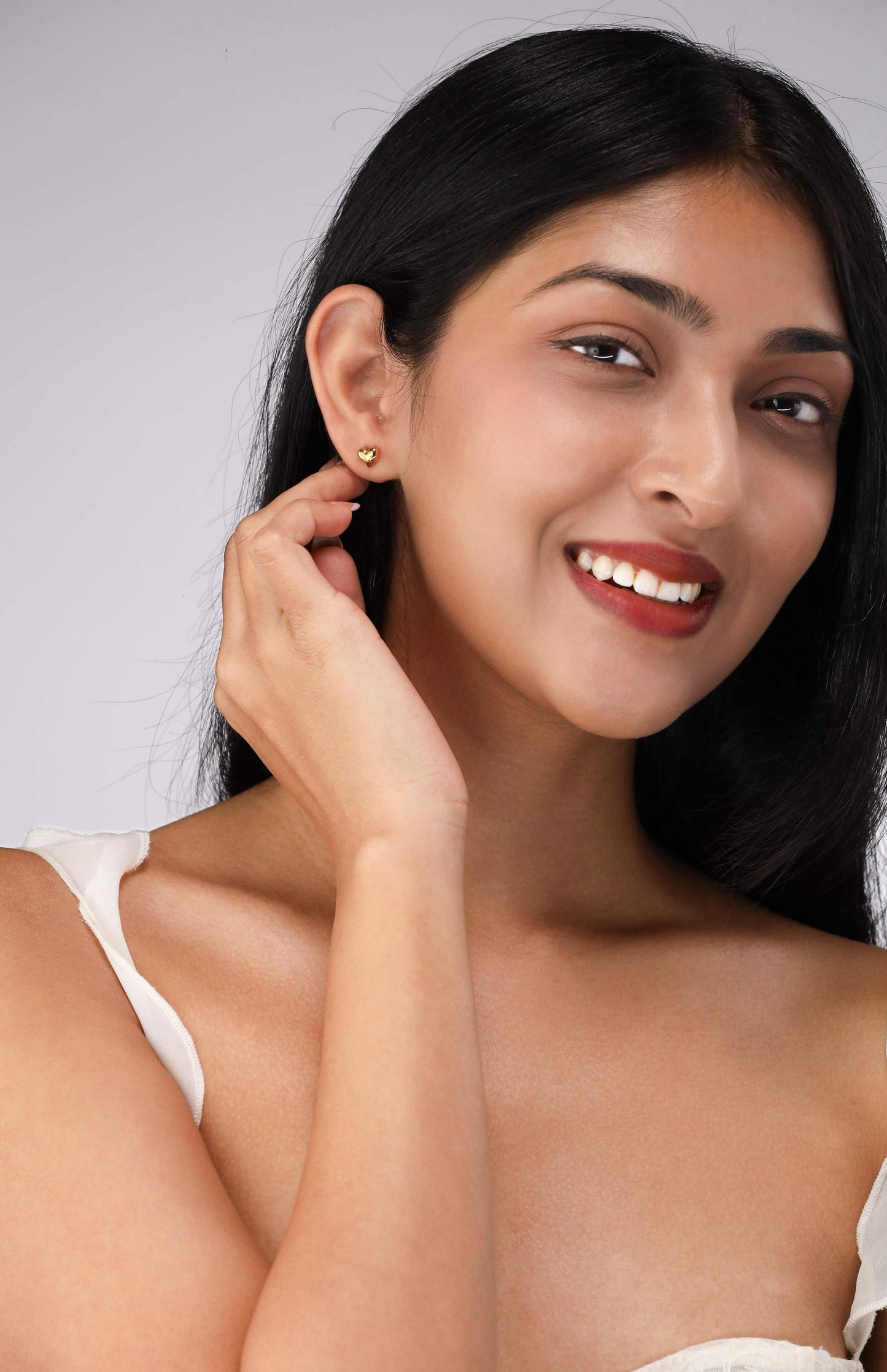 Glamon Mini Love Stud Earrings – Gold Heart Studs for Women Sri Lanka