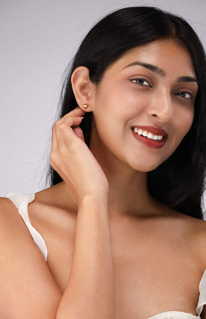 Glamon Mini Love Stud Earrings – Gold Heart Studs for Women Sri Lanka