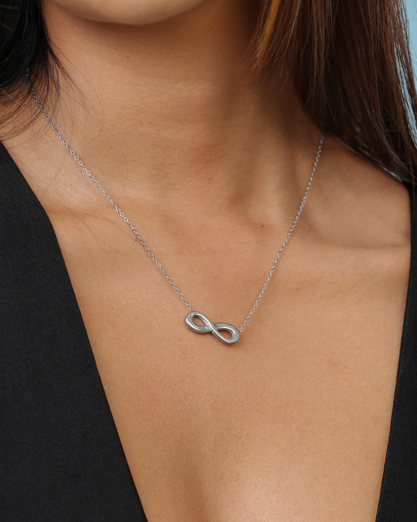 Glamon Infinity Necklace – Silver-Tone High Quality 316L Stainless Steel Minimalist Necklace for Women