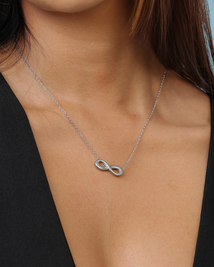 Glamon Infinity Necklace – Silver-Tone High Quality 316L Stainless Steel Minimalist Necklace for Women