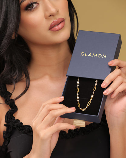 Glamon Liora Gold Necklace for Women – Waterproof Luxury Jewellery Gift For Her