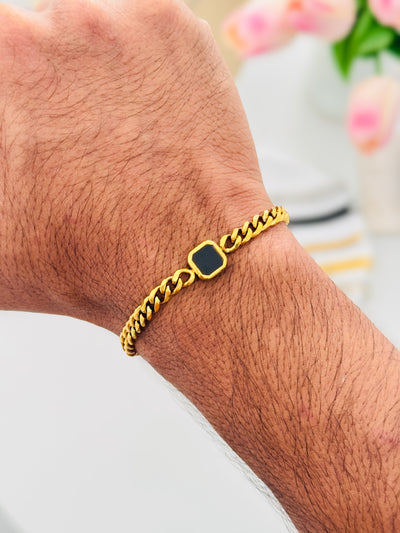 Glamon King’s Cut Bracelet for Men – Gold Coated Stainless Steel Bracelet | Premium Luxury Men’s Jewelry Gift