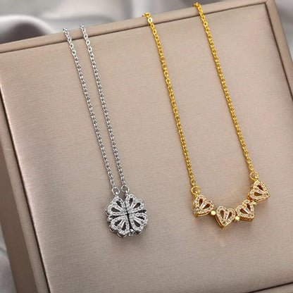 Glamon Vintage Lucky Four Leaf Clover Necklace For Girls