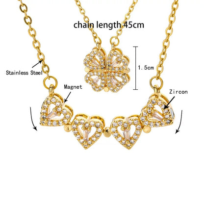 Glamon Vintage Lucky Four Leaf Clover Necklace For Girls
