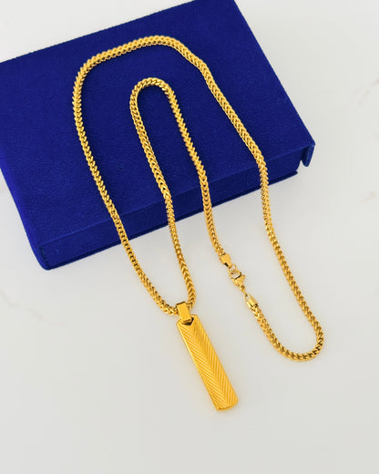 Glamon Prime Edge Necklace – Gold Coated Men’s Necklace | Waterproof Stainless Steel