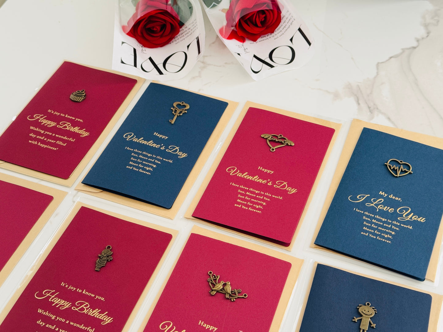 Gift cards and Red Roses