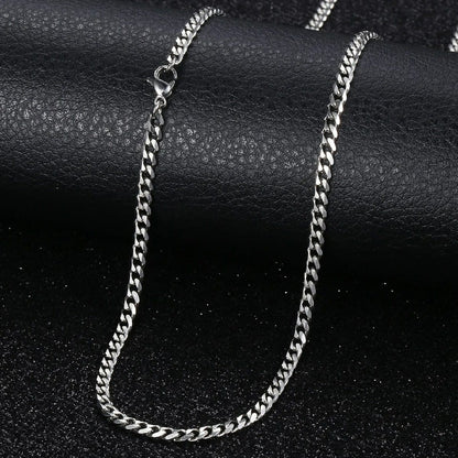 Stainless Steel Cuban Link Necklace For Men Women High Quality Waterproof Necklace