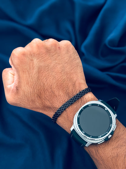 Glamon Astra Mesh Bracelet – 6mm Black Stainless Steel Bracelet for Men | Waterproof & High Quality