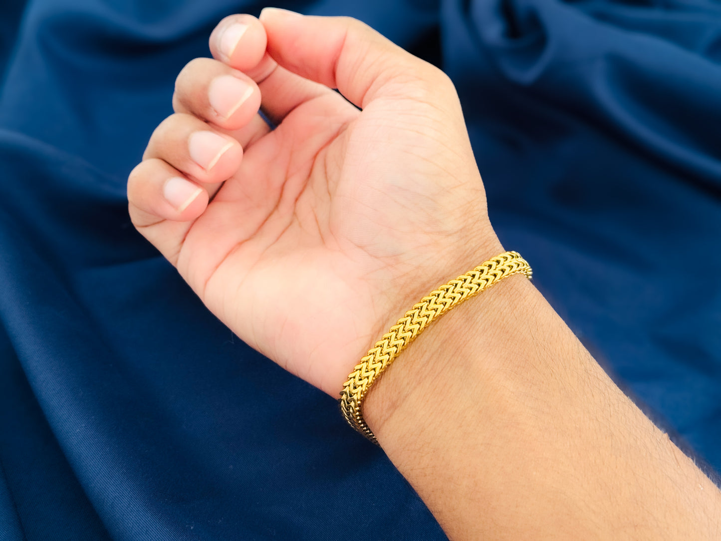 Glamon 6mm Gold Coated Stainless Steel Bracelet for Men | Premium Waterproof Men’s Jewellery
