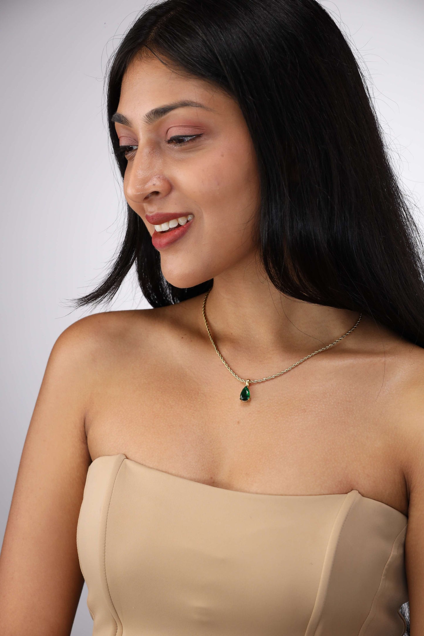 Elegant Birthstone Necklace Gold Coated – Rope Chain Jewelry Gift for Her Sri Lanka
