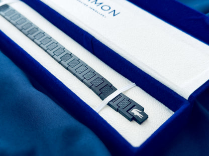 Glamon Monarch Link Bracelet – Black Edition | Luxury 316L Stainless Steel Waterproof Men’s Bracelet | 10mm Adjustable 21cm | 6-Month Warranty | Sri Lanka Exclusive