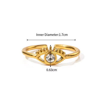 Glamon Evil Eye Ring for Women – Luxury Gold Coated Adjustable Ring, Waterproof CZ Stone Gift for Her