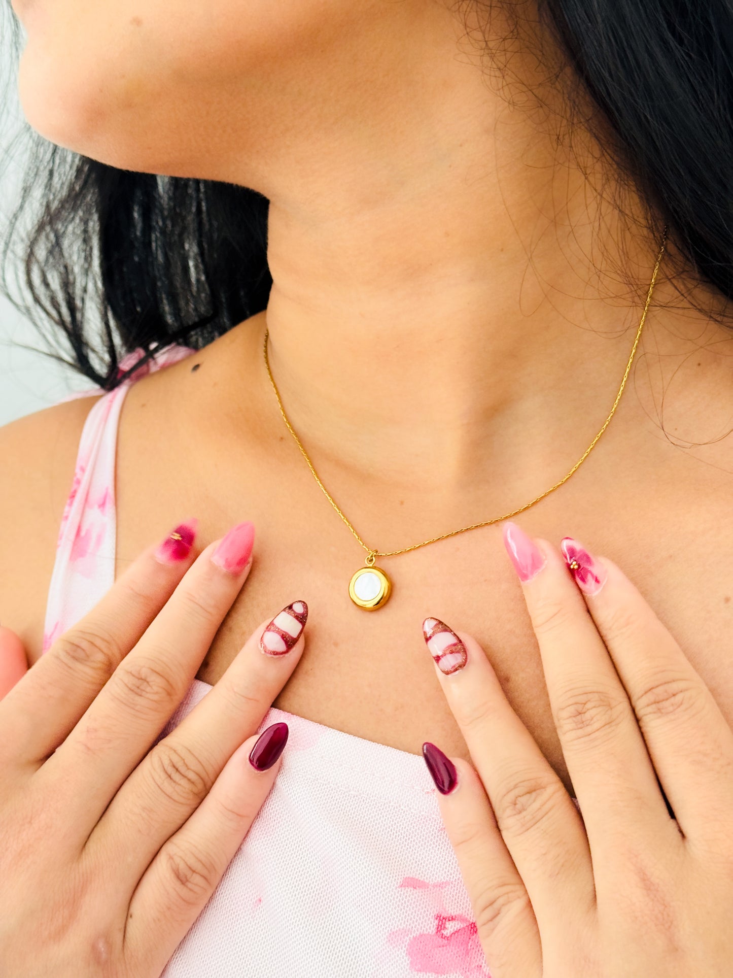 White Shell Necklace For Girls - Gold Coated High Quality Waterproof Pendant Necklace Gift For Her