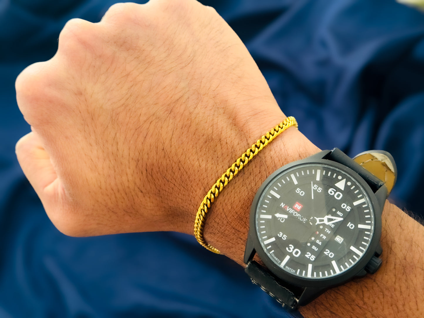 Glamon 4mm Gold Coated Cuban Link Chain Bracelet – Premium Men’s Jewelry