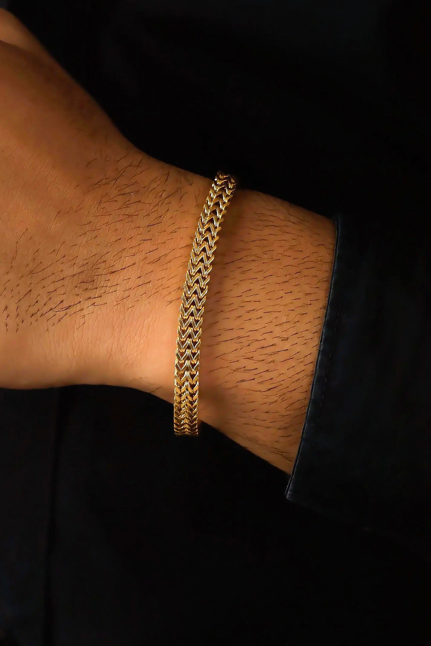 Glamon 6mm Gold Coated Stainless Steel Bracelet for Men | Premium Waterproof Men’s Jewellery