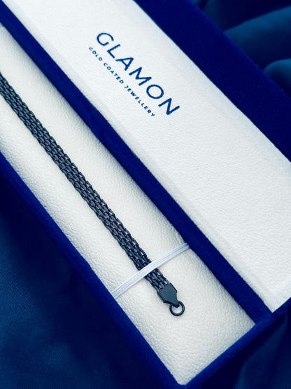 Glamon Astra Mesh Bracelet – 6mm Black Stainless Steel Bracelet for Men | Waterproof & High Quality