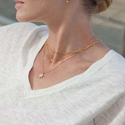 Golden Blossom Flower Necklace for Women | Gold Coated Waterproof Crystal Pendant Necklace