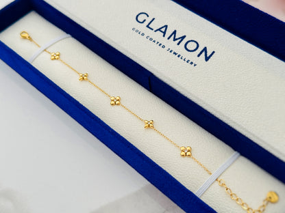 Glamon Soft Blossom Bracelet for Girls – Luxury Gold Coated Waterproof High End Bracelet Premium Gift for Her