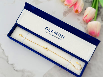 Glamon Infinity Glow Heart Bracelet for Women | Luxury Gold Coated 316L Stainless Steel Waterproof Love Bracelet | Gift for Her Sri Lanka