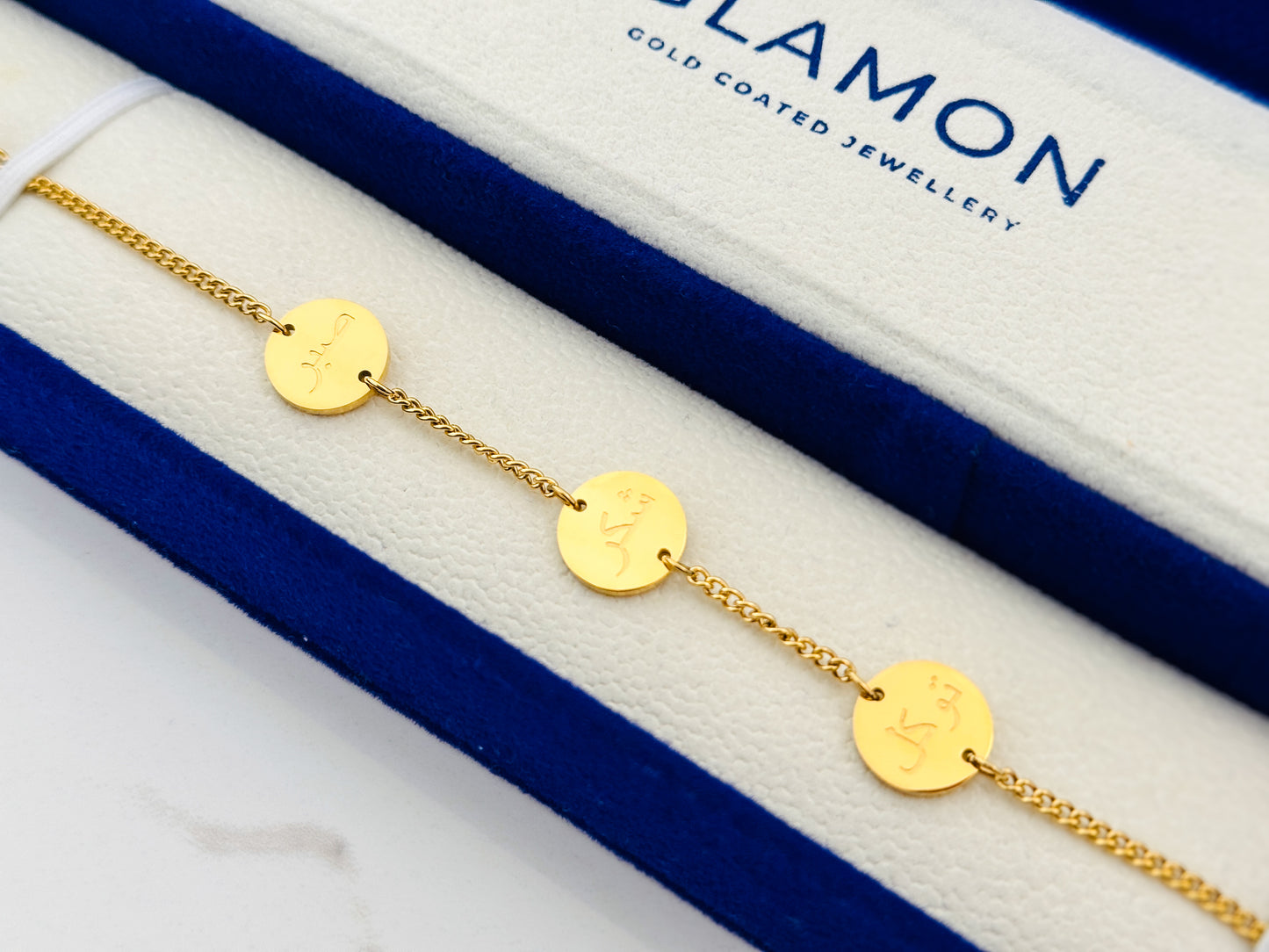 Arabic Calligraphy Bracelet – Gold Coin Pendant Adjustable Bracelet For Women