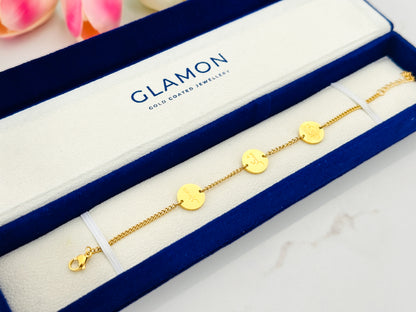 Arabic Calligraphy Bracelet – Gold Coin Pendant Adjustable Bracelet For Women