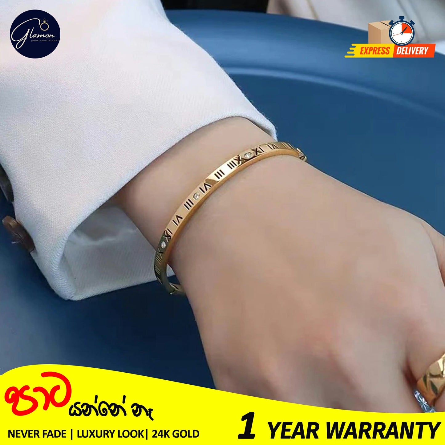 Luxury Roman Numerals Bracelet For Girls High Quality Elegant Bangle For Women Gold Jewellery Stainless Steel Cartier Bangles For Girls Wedding Beslet For Girls CZ Rhinestone Bracelets & Bangles For Women Gifts For Girlfriend
