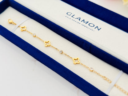 Golden Clover Bracelet - Luxury Gold Coated High Quality Waterproof Bracelet For Girls
