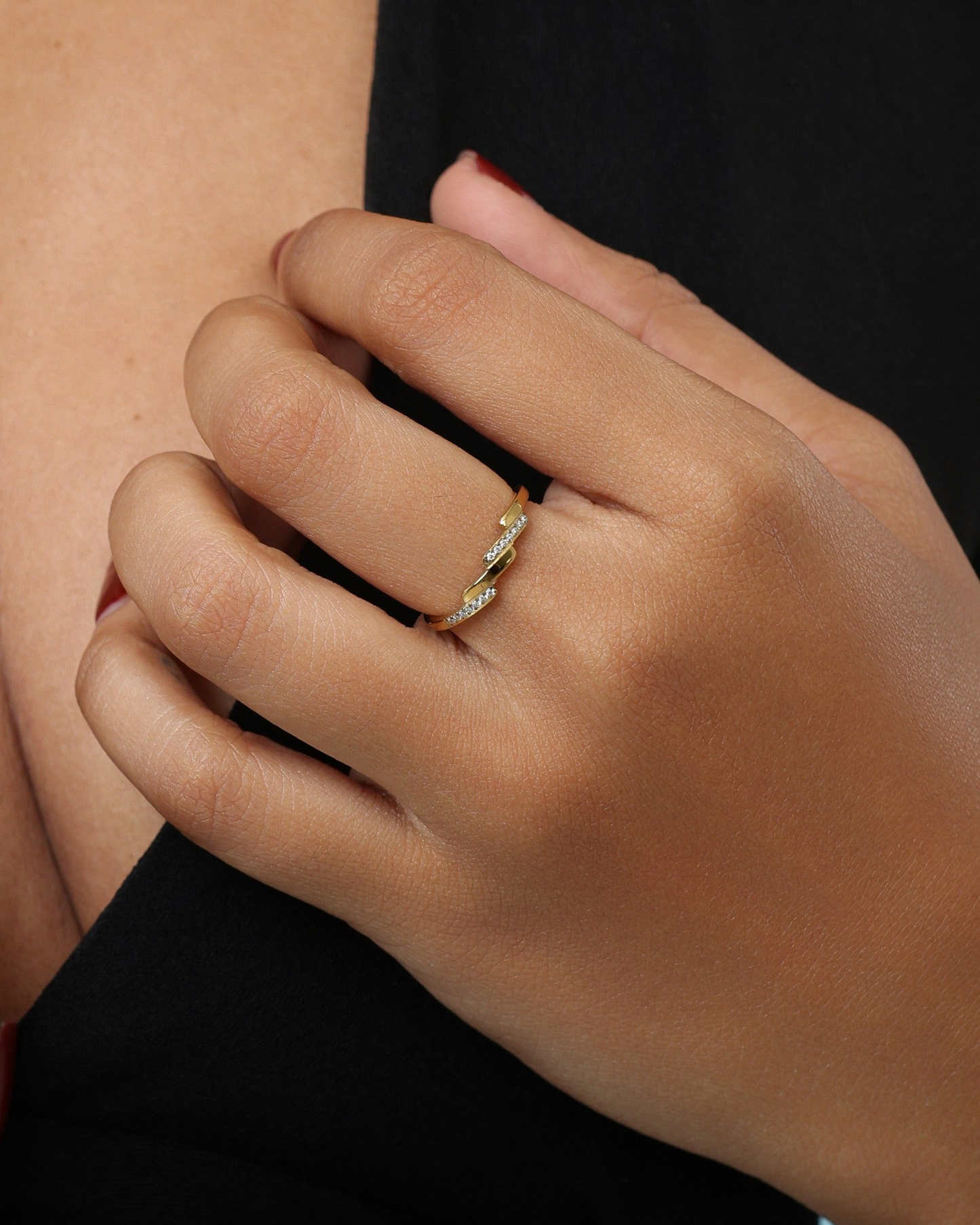 Glamon Twin Grace Ring – Waterproof Double Band Ring for Women | Gold-Coated 316L Stainless Steel