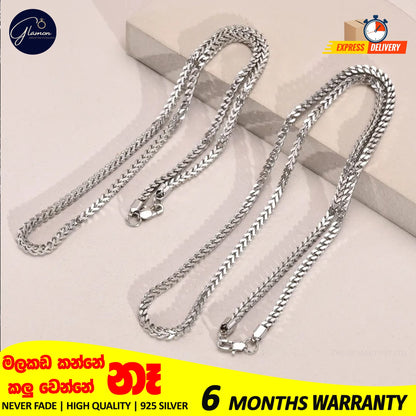 3mm Thick Diamond Cut Franco Chain Stainless Steel Never Fade Necklace For Men Women
