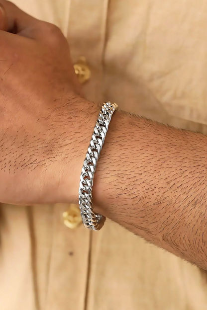 Glamon Luxury 8mm Cuban Link Bracelet for Men | Premium 316L Stainless Steel | Waterproof Mens Bracelet Gift