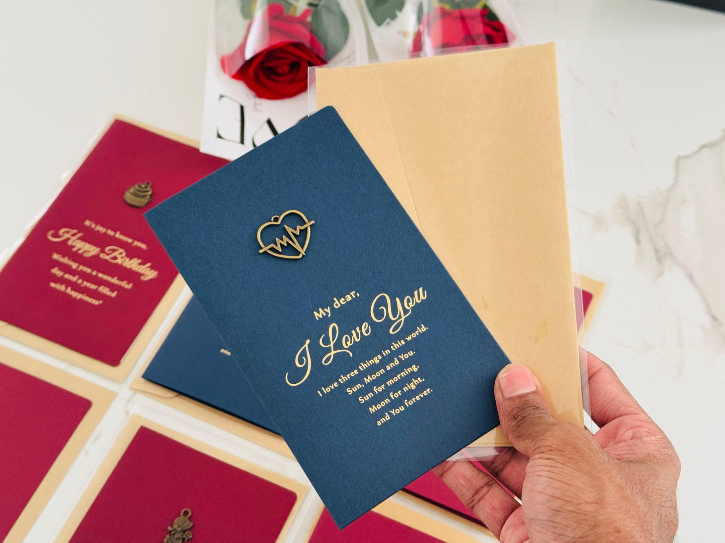 Gift cards and Red Roses