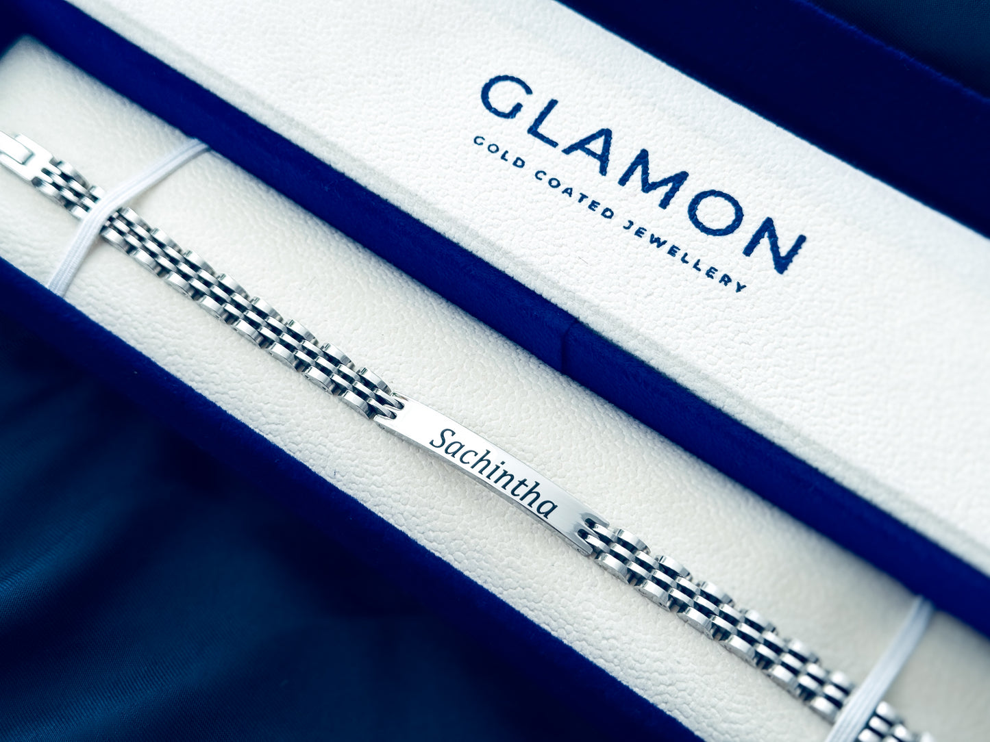 Luxury Personalized Name Bracelet for Men – Custom Silver Bracelet Gift for Boyfriend Sri Lanka