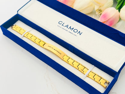 Glamon Alpha Band-Gold Edition-Customized Name Bracelet Gift For Men