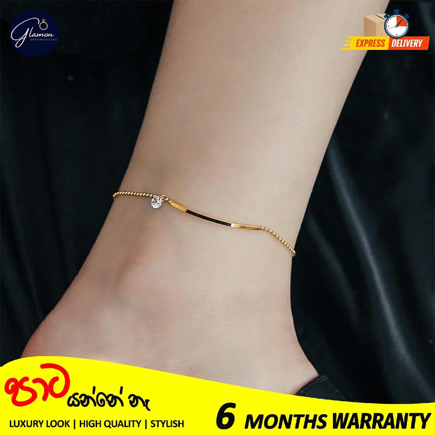 Luxury Design High-End Jewelery Zircon Ankle Charm Gold Plated Ankle Bracelets for Women Stainless Steel Beaded Leg Chain Girls Beach Accessories