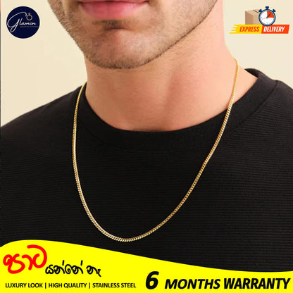 3mm Stainless Steel High Quality Gold Color Cuban Link Chain Necklace For Men Women Waterproof Boys Chain