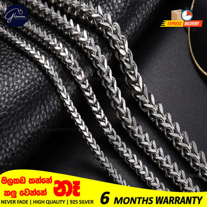 3mm Thick Diamond Cut Franco Chain Stainless Steel Never Fade Necklace For Men Women