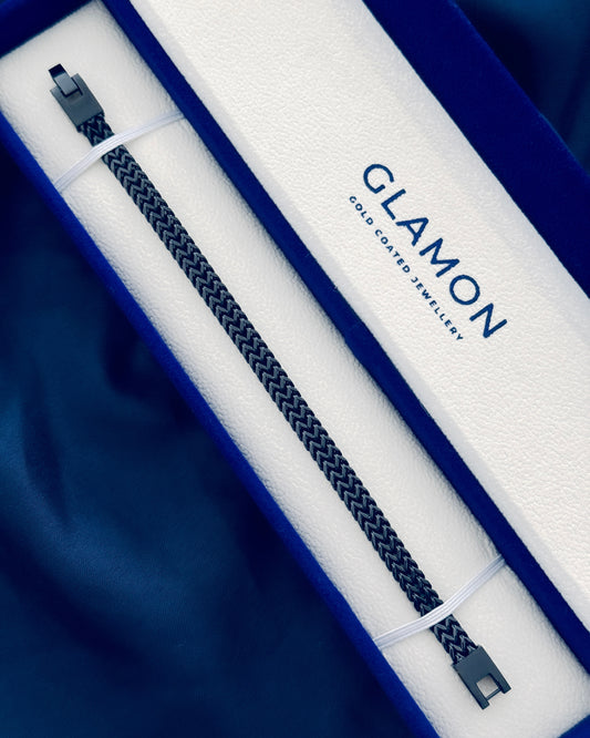 Glamon Luxury 6mm Black Franco Bracelet for Men – Premium 316L Stainless Steel Waterproof Men’s Jewellery, 6-Month Warranty, Gift for Him
