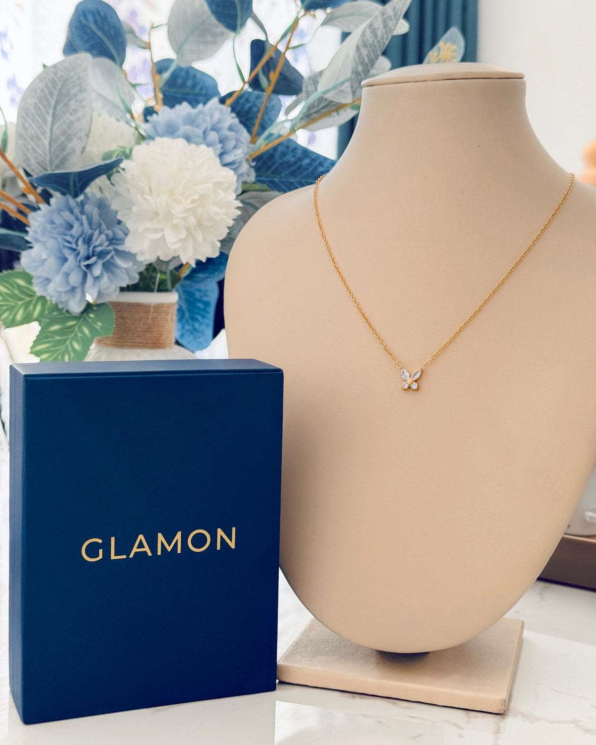 Glamon Belle Wing Necklace – Gold Coated Luxury Butterfly Necklace for Women
