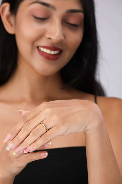 Glamon ZYRA Ring – Gold Coated Zircon Band Ring for Women Sri Lanka