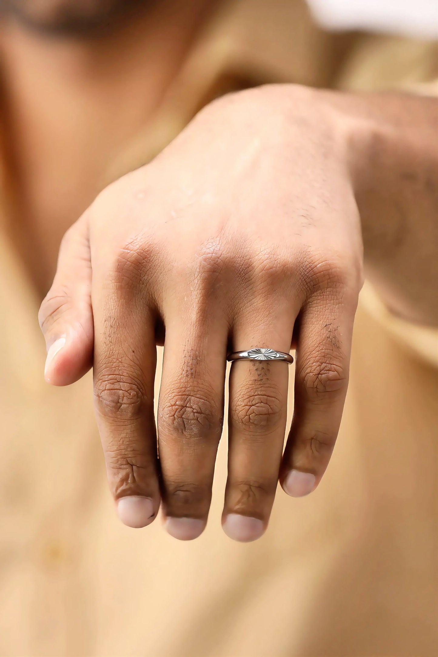 Glamon Solaris Ring – Luxury Silver Ring for Men Premium 316L Stainless Steel Waterproof