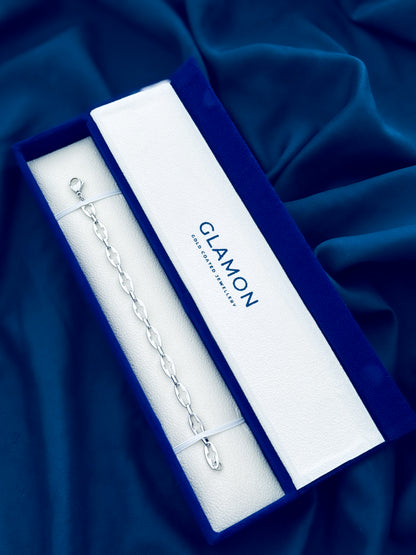 Glamon Heritage Bracelet for Men – Premium Silver 316L Stainless Steel Waterproof Bracelet
