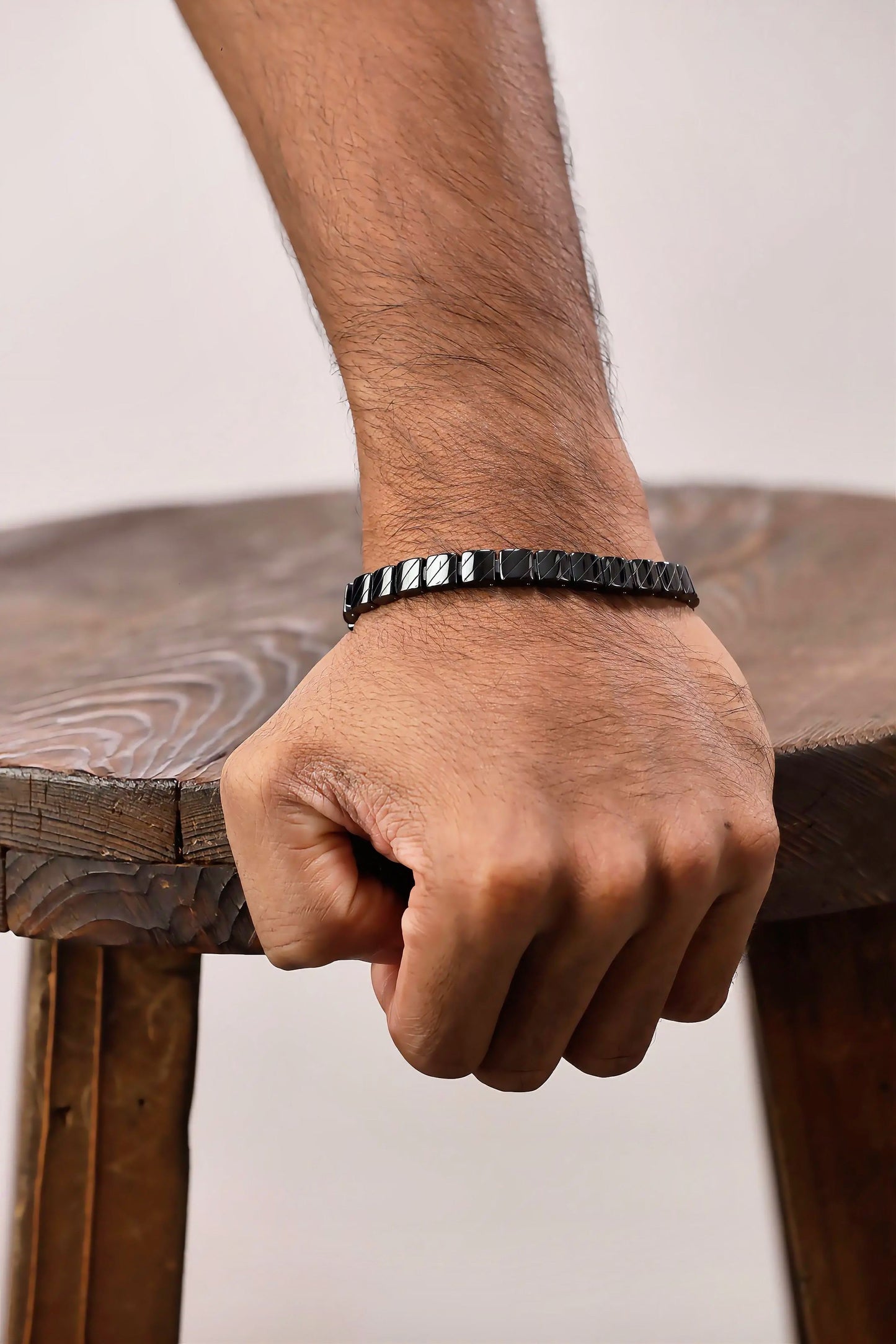Glamon Shadow Link Ceramic Bracelet – Luxury Black Men’s Bracelet, Minimal Modern Jewelry Gift for Him